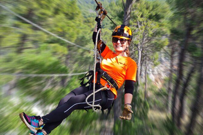 Zip line Tucepi - Getting fitted with certified zipline gear