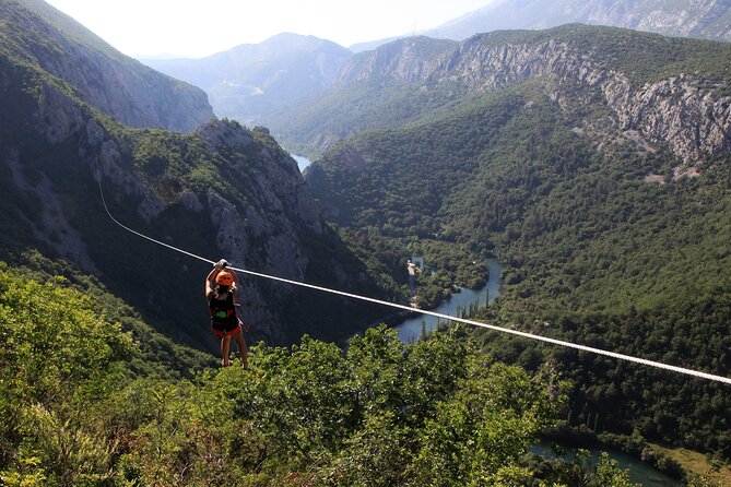 Zipline Croatia: Cetina Canyon Zipline Adventure from Omis - The Uphill Walk and Platform Setup